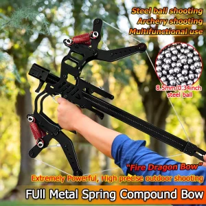 Fire Dragon Dual-Use Compound Bow with Reel and Sight for Hunting & Fishing