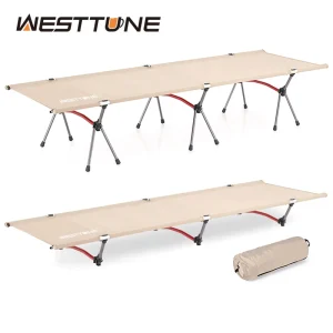 WESTTUNE Ultralight Folding Camping Cot with Leg Extenders